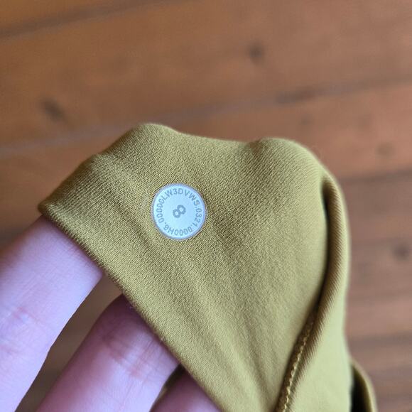 Lululemon All Aligned Mock Neck Long Sleeve Shirt Auric Gold 8 W3DVWS Top - Picture 6 of 6